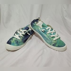 Beneker Blue and Green Tie Die Sneakers, Size 9,  NWT